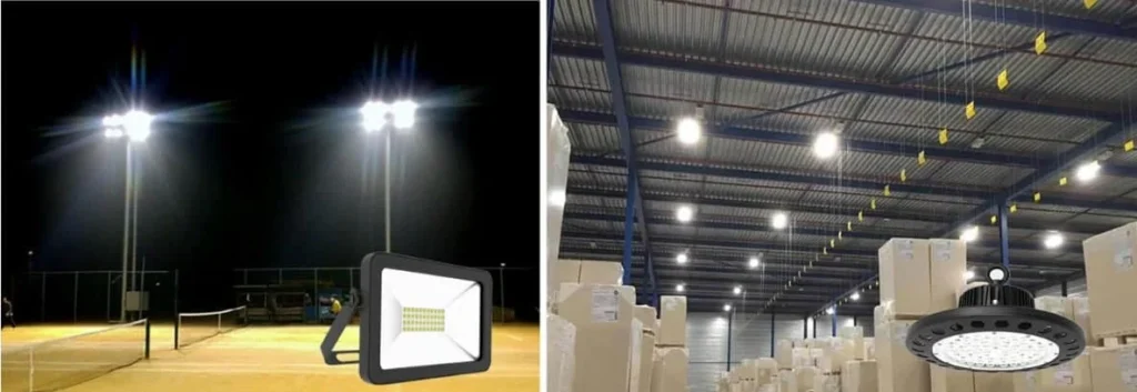 Промышленные светильники или LED-прожекторы: сравнение полезного распределения света