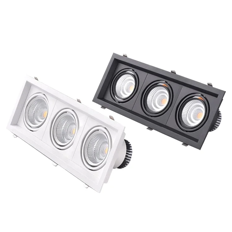 Прямоугольные тройные светодиодные даунлайты 21W-90W